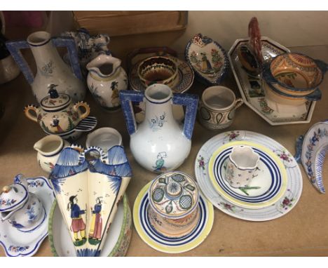 A Collection of Quimper pottery. NO RESERVE