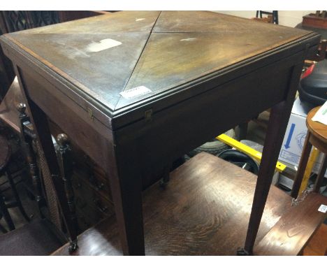 A collection of furniture including a oak gate leg table envelope card table single chair And occasional table .