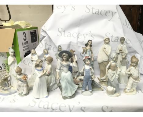 A Collection of Spanish porcelain figures including Lladro, Nao, Porvin, Engra etc
