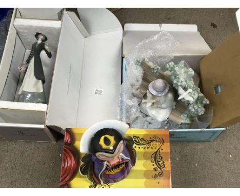 Lladro boxed figures including Tokens of love, girl on a bench feeding doves and a boxed Disney showcase figure, Miss Mindy e