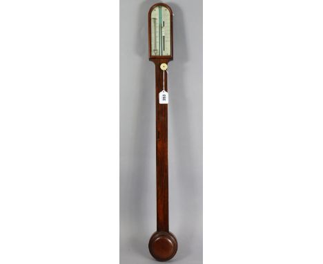 An early 19th century stick barometer in rosewood case with arched top, the silvered dial inscribed “O. Tagliabue, 23, Hatton