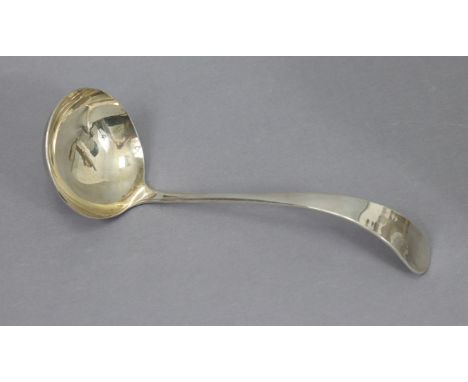 A modern silver Old English soup ladle with gilt interior to the circular bowl, 10½” long, Sheffield 1997 by The Churchill Mi