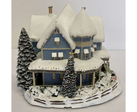 Thomas Kinkade 2000 Hawthorne Village Christmas collection "Holiday Bed &amp; Breakfast" figurine.  Sculpture No. J9226, comp