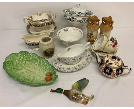 A collection of vintage ceramics to include Carlton ware, G &amp; J Meakin and Royal Albert.  