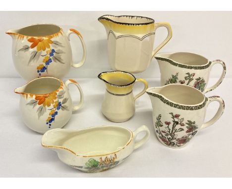 A collection of vintage ceramic jugs to include J &amp; G Meakin and Johnson Brothers.  