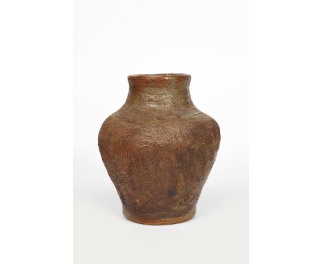 ‡ William Staite Murray (1881-1962) a stoneware combed vase, shouldered form with cylindrical neck, the swollen body with fin