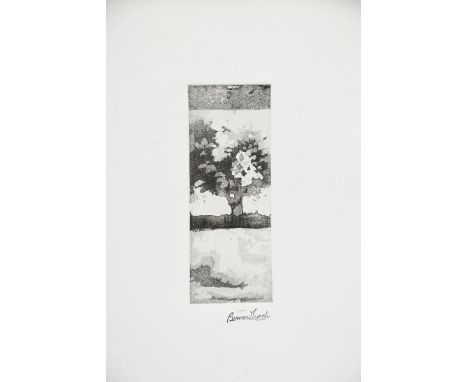 ‡ Bernard Leach CBE (1887-1979) Tree in Blossom aquatint on paper stamp signed Bernard Leach 37.5 x 27.6cm. Provenance From a