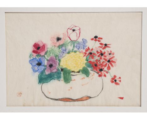 ‡ William Staite Murray (1881-1962) Wild Flowers in a William Staite Murray vase ink on rice paper, mounted red ink pentagon 