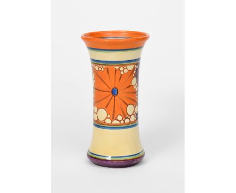 'Broth' a Clarice Cliff Fantasque Bizarre vase, shape no.205, painted in colours printed factory marks, professional restorat