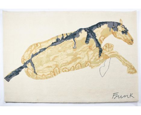 ‡ Dame Elisabeth Frink CH DBE RA (1930-1993) Reclining Horse, 1975limited edition hand-knotted wool pile tapestry wall hangin