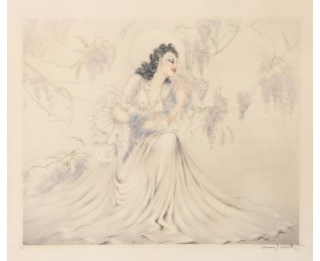 Louis Icart (1888-1950) Lilac Blossom etching and aquatint on paper, framed blind stamp and signed in pencil to lower border,