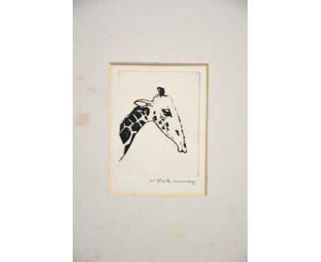 ‡ William Staite Murray (1881-1962) Giraffe drypoint etching on paper, mounted signed in pencil, W Staite Murray 9.5 x 7.5cm 