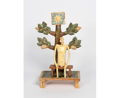‡ Geoffrey Fuller (born 1936) Tree of Life a stoneware sculpture, glazed in colours 51.5cm. high Literature Josie Walter Cera