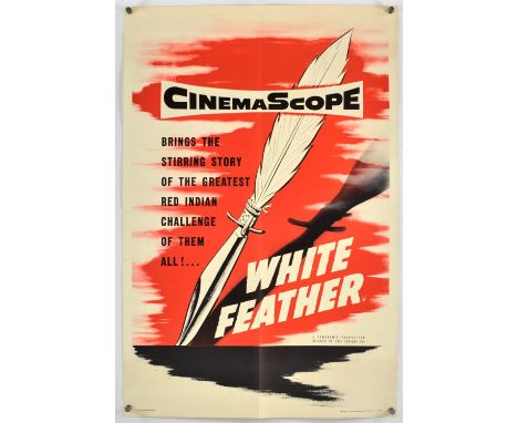 White Feather (1955), British Crown, 30 x 20 inches, bi-folded, printed by Stafford and Co Director Robert D. Webb Stars Robe