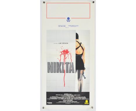 Nikita (1990), Italian Locandina, 27.5 x 13 inches, folded, Prima Edizione 1990, Renato Casaro artwork  Director Luc Besson S
