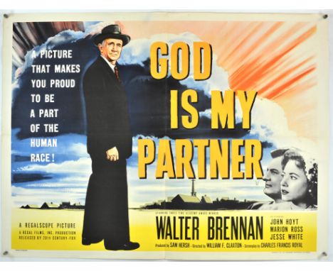 God Is My Partner (1957), British Quad, 40 x 30 inches, bi-folded, printed by Stafford and Co Director William F. Claxton Sta