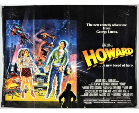 Five British Quad film posters, includes: Police Academy; Howard; The Prisoner of Zenda; S.C.R.O.O.G.E.D; Return from Wish Mo