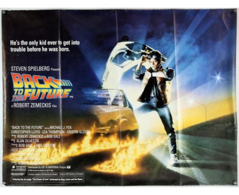 Back To The Future (1985), British Quad, 40 x 30 inches, was tri-folded now rolled, Drew Struzan artwork Director Robert Zeme