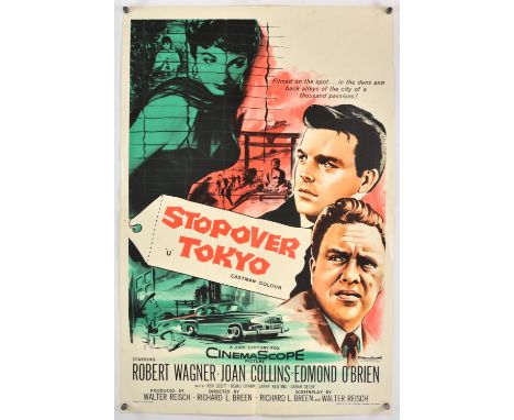 Stopover Tokyo (1957), British Crown, 30 x 20 inches, bi-folded, printed by Stafford and Co Director Richard L Breen Stars Ro