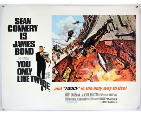 James Bond You Only Live Twice (1967), British Quad, Style A, linen backed, 40.5 X 31 inches, 41.5 x 32 inches on backing, pr