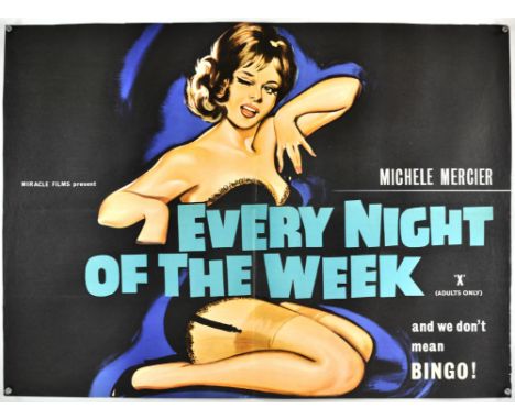 Every Night of the Week (1963), British Quad, 40 x 30 inches, bi-foldedDirector Giuseppe OrlandiniStars Michele Mercier, Etto