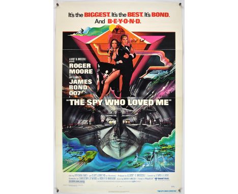 James Bond The Spy Who Loved Me (1977) US 1-Sheet movie poster, the film starring Roger Moore as James Bond, poster with Bob 