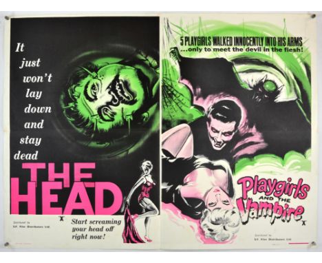 The Head (1959) / Playgirls and the Vampire (1960), British Quad, 40 x 30 inches, bi-folded Director Victor Trivas, Piero Reg