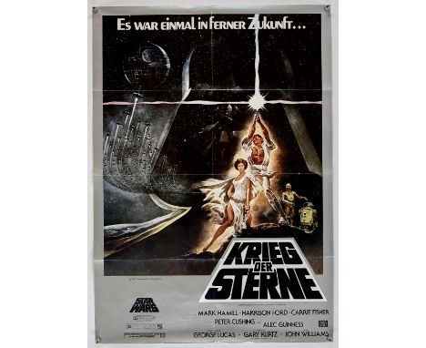 Star Wars (1977), German A1, 33 x 23.5 inches, was folded now rolled, Tom Jung artwork Director George Lucas Starring Mark Ha