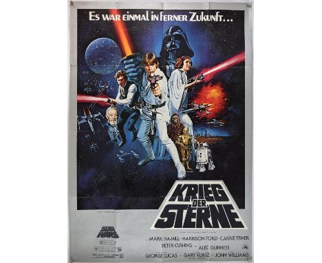 Star Wars (1977). German, A0 poster, 47 x 33 inches, folded, Tom Chantrell artwork, thicker paper. Director George Lucas. Sta