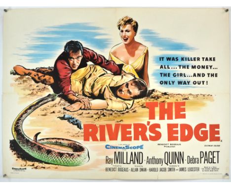 The Rivers Edge (1957), British Quad, 40 x 30 inches, bi-folded, printed by Stafford and Co Director Allan Dwan Stars Ray Mil