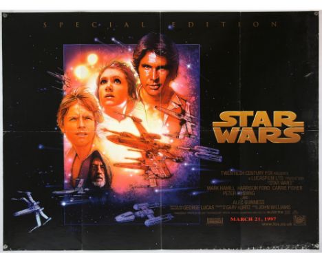 Star Wars Special Edition (1997), British Quad, 40 x 30 inches, folded, Drew Struzan artwork Director George Lucas Stars Mark