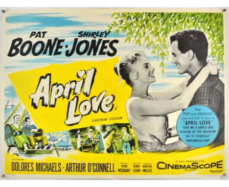 April Love (1957), British Quad, 40 x 30 inches, bi-folded Director Henry Levin Stars Pat Boone, Shirley Jones Provenance  Th