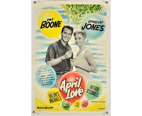 April Love (1957), British Crown, 30 x 20 inches, bi-folded, printed by Stafford and Co Director Henry Levin Stars Pat Boone,