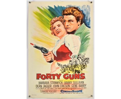 Forty Guns (1957), British Crown, 30 x 20 inches, bi-folded, printed by Stafford and Co Director Samuel Fuller Stars Barbara 