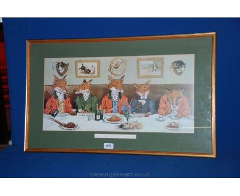 A Harry B. Nielson Print ''Mr Fox's Hunt Breakfast on Christmas Day'  28 1/2'' x 17''