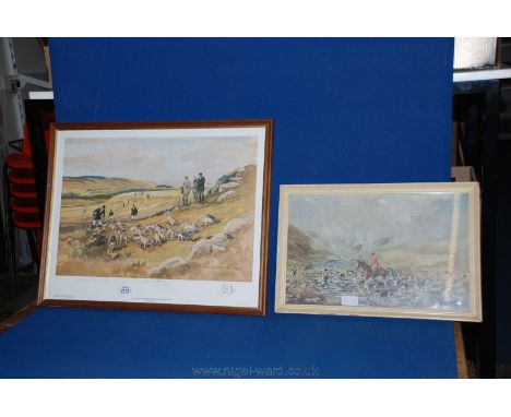 A Margaret Peach limited edition Print of Newcastle and District Beagles Low Shield Green 1980, no. 48/500 along with a Print