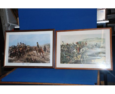 A pair of Prints depicting scenes from the Crimean War - ''All that was left of them all, the 600'' and ''Relief of The Light