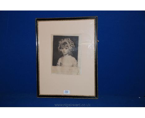 A black and white print of Lady Catherine Manners, daughter of Duke of Rutland.