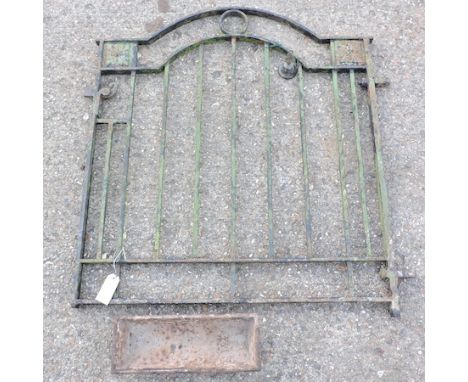 An iron gate, 100cm, together with a baby pig trough