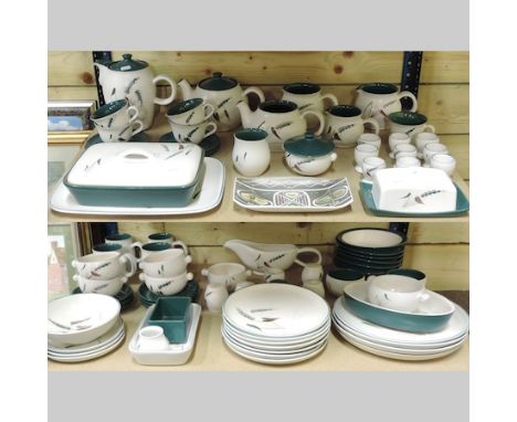A Denby Wheatsheaf pattern stoneware part tea and dinner service