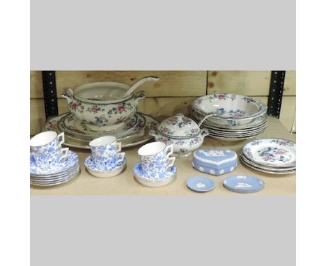 A Victorian Nankin pattern part dinner service, together with Wedgwood Jasperware and a part tea set