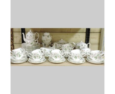 A Wedgwood Wild Strawberry pattern bone china part tea and dinner service