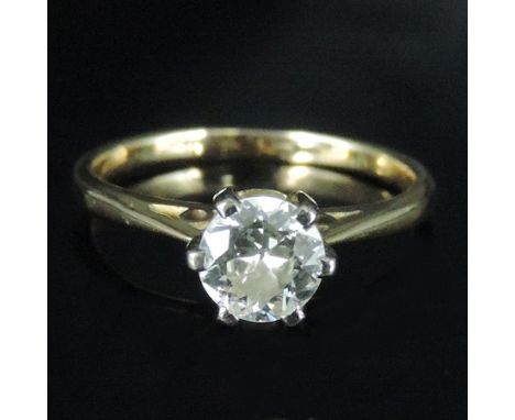 An 18 carat gold solitaire diamond ring, approximately 3/4 carat, boxed