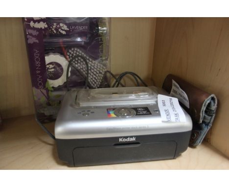 BRIC-A-BRAC SELECTION INCLUDING: BEST 50 GAMES COMPENDIUM, PHOTO FRAMES, KODAK PRINTER AND LAVENDER COSMETICS / GRADE: UNCLAI