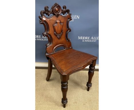 A 19th Century mahogany square fronted chest of two short over three long graduated drawers with turned knob handles, raised 