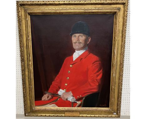 HOWARD SOMERVILLE (1873-1952) "Col.H.D. Roberts, M.C.T.D - Joint Master of Surrey Union Hunt 1930-45" a portrait study, half 