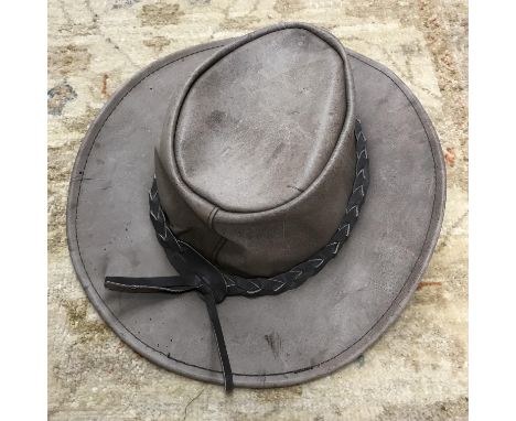 Two boxes of sundries to include handbags various, prints, Jacaru Australian leather hat, a pair of glass candlesticks, vinta