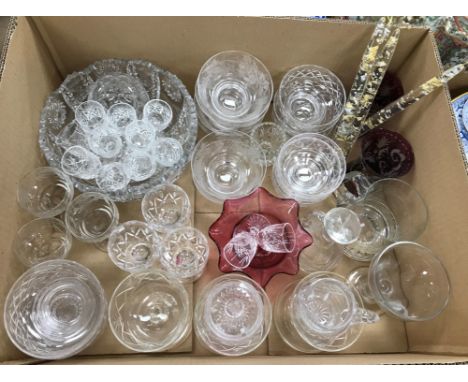 A collection of various Brierley cut crystal and other cut glass wares various, mainly drinking glasses, sundae dishes etc to