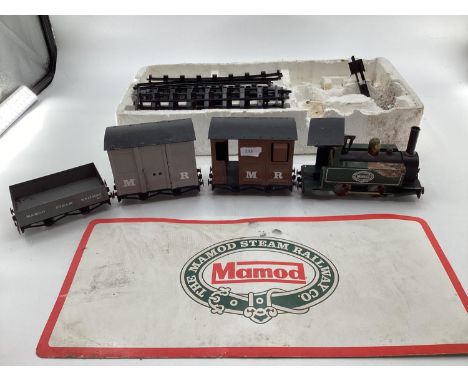 Original vintage mamod live steam O guage boxed RS1 trainset and log loader set  in original but worn box 