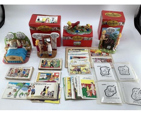 BAMFORTH: Four Bamforth original ceramic novelty figure groups, three in original boxes based on original characters from Bam